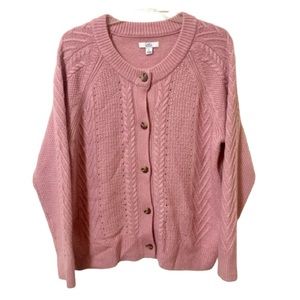 Croft & Borrow Button Down Cardigan - Light Pink - Size Large